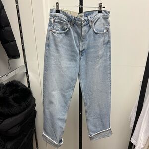 Agolde Fran Denim Force Light Blue Denim Jeans